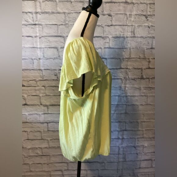 Maurices - Women’s Light Lime Baby Doll Top w/Elastic Bottom - Size 1X - Picture 3 of 5